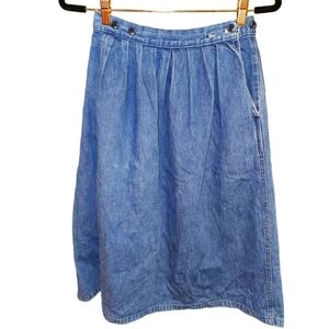 Calvin Klein Vintage Jean Denim Midi Skirt Southwestern 6 Western Cowgirl